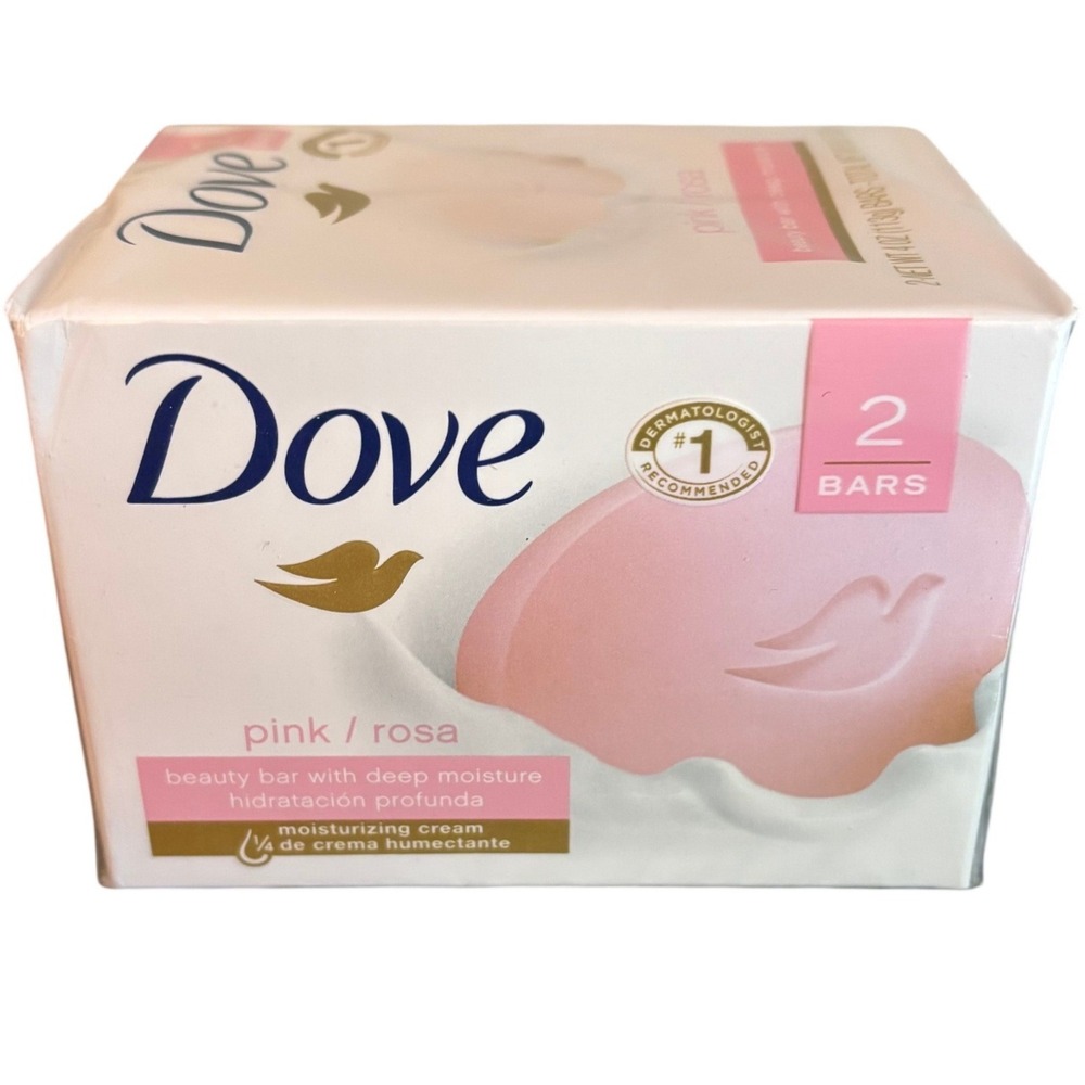 Dove | Pink Rosa Beauty Bar | Deep Moisture | 4 oz | 2 Bars |‎ Sealed Pack